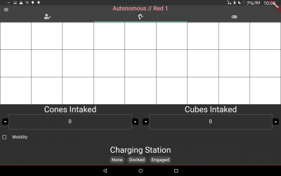 The match scouting display screen.